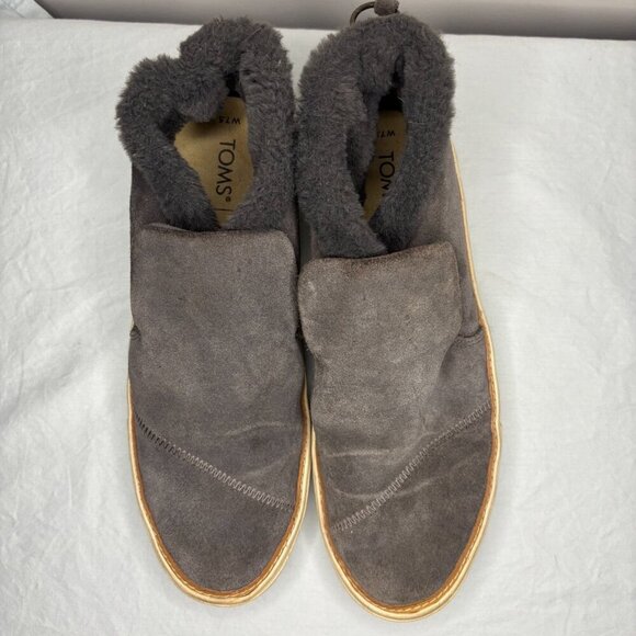 TOM'S Fleece Lined Paxton Sneaker Womens 7.5 Gray Soft Cushion - Picture 7 of 7